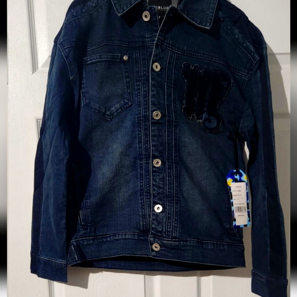 Mad Blue Denim Jacket with detachable Hood -sizes medium, large,and extra large